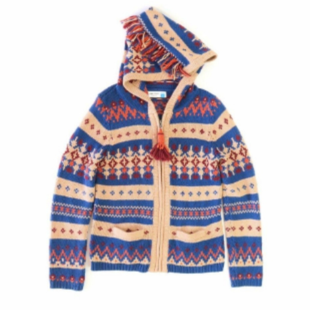 Anthropologie Fairisle Hooded Sweater by Sparrow Sz L